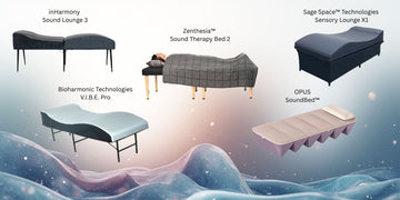 What is the best sound bed? Zenthesia Sound Therapy Bed 2, InHarmony Sound Lounge 3, Bioharmonics V.I.B.E. , Sage Space Technologies Sensory Lounge, OPUS SoundBed compared